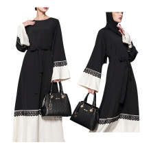 Alta qualidade modesta moda dubai roupas islâmicas muçulmano vestido de renda abaya